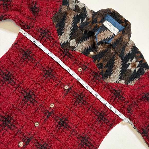 VTG Tasha Polizzi TP Saddleblanket southwestern Aztec fleece Shacket large - Picture 12 of 13